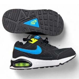Nike Air Max IVO Kids Black Sneakers|Bright Blue Swoosh and Neon Green Air 13.5C